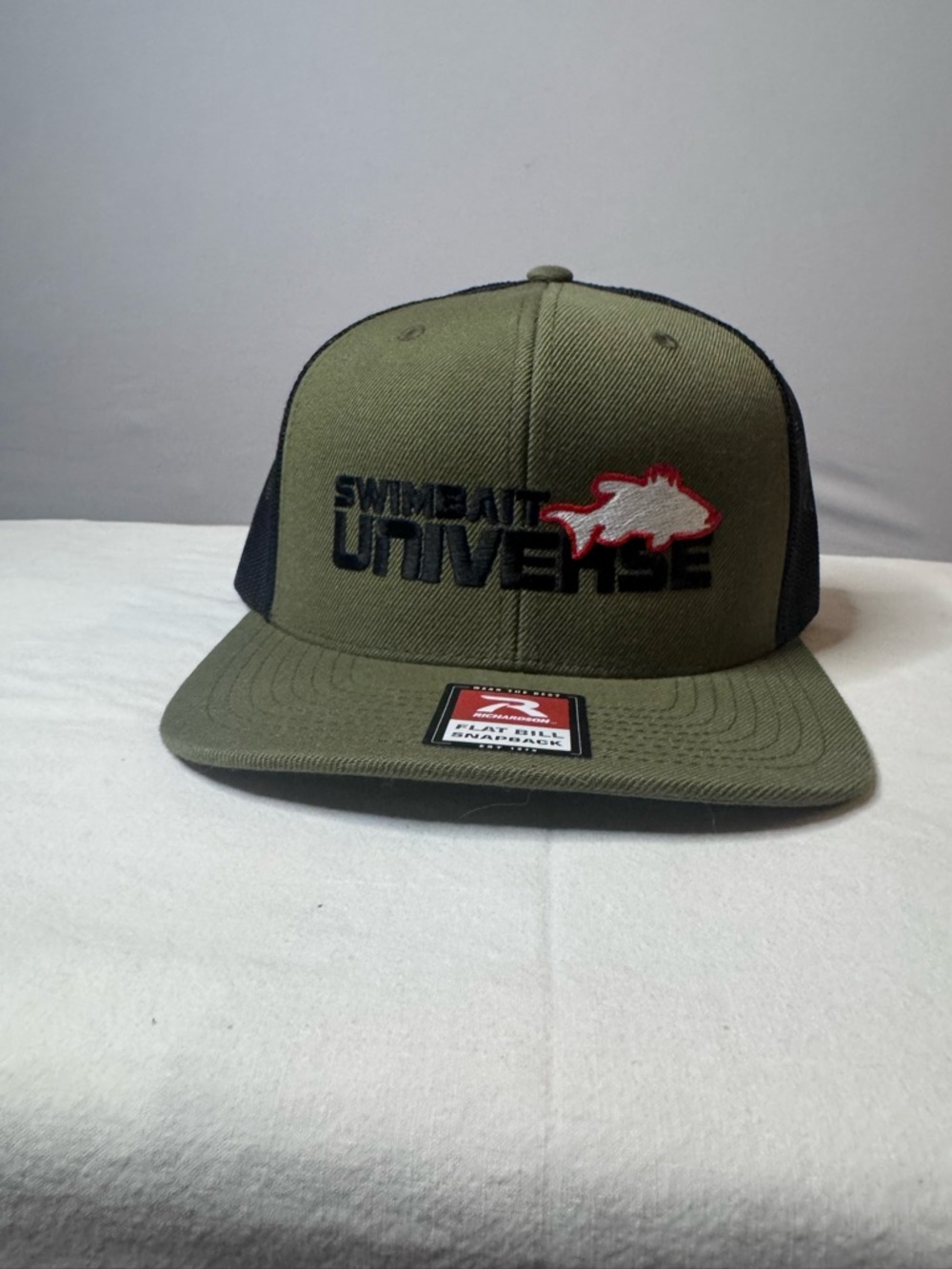 Olive & Black Mesh Snapback Fishing Hat